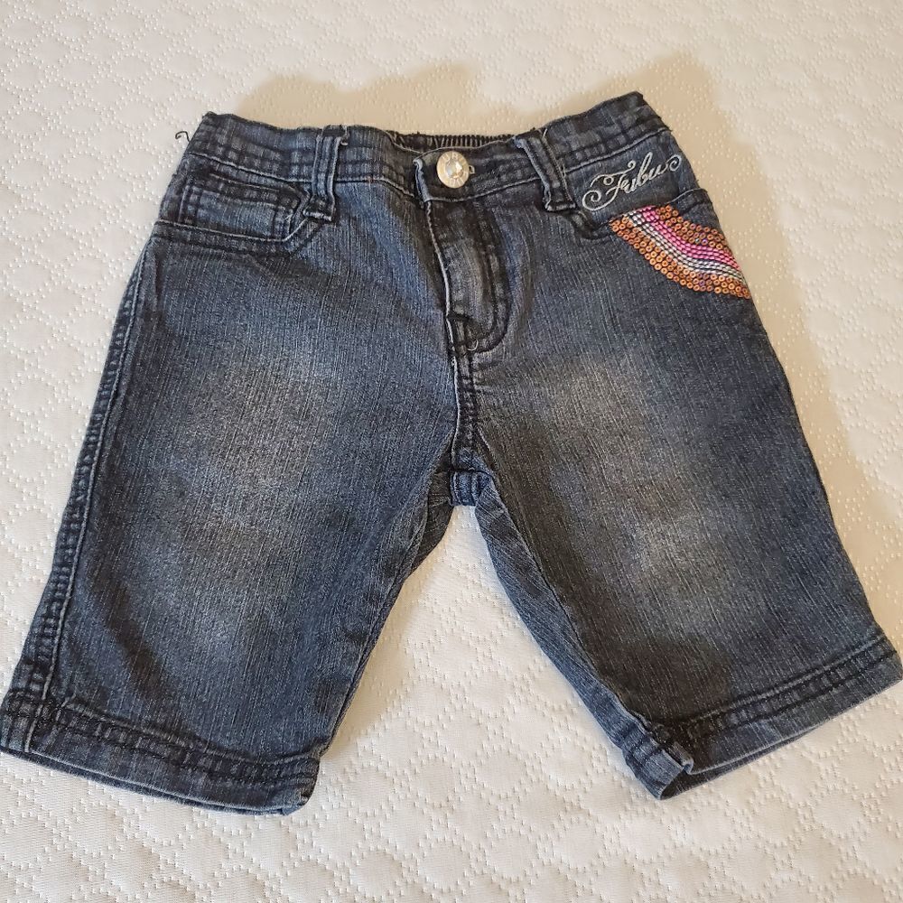 FUBU Girls Black Bling Out Shorts Size 4